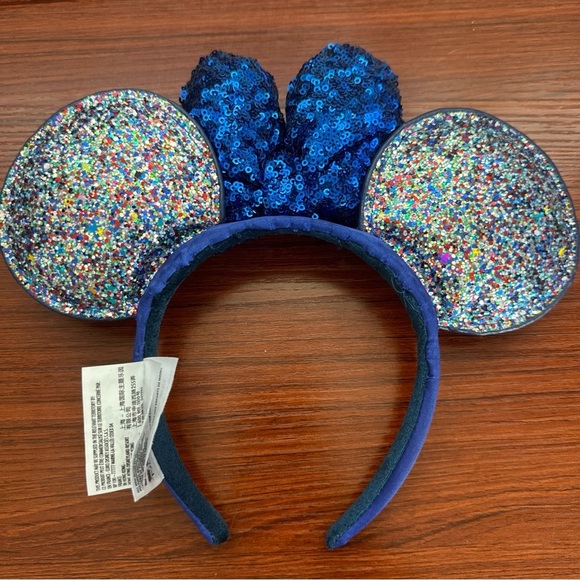 Disney Parks Blue Glitter Minnie Mouse Ears Headband 2020 Sparkles Fun Party - Picture 6 of 10